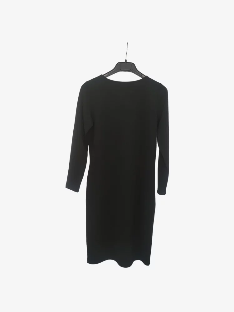 solerio-dresses-long-sleeve-cotton-black-back-view