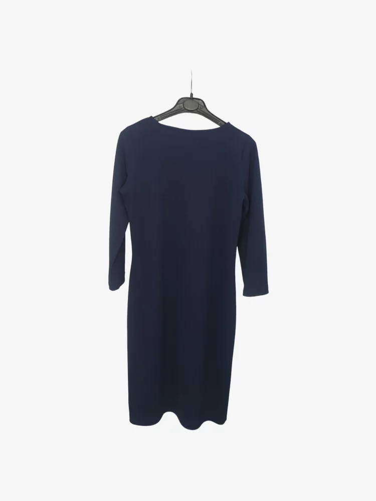 solerio-dresses-long-sleeve-cotton-navy-blue-back-view