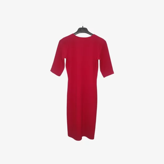 solerio-dresses-short-sleeve-winter-cotton-red-back-view