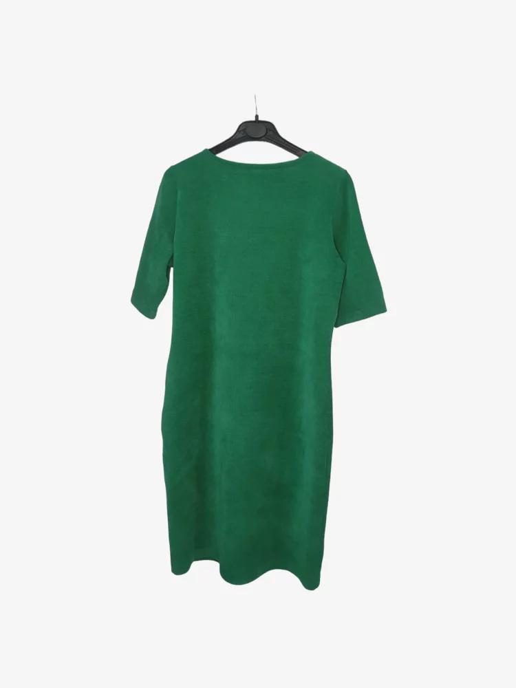 solerio-dresses-short-sleeve-winter-fustian-dark-green-back-view