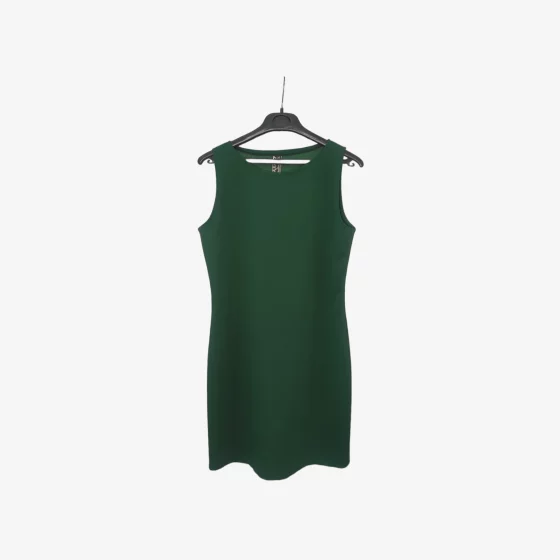 solerio-dresses-sleeveless-dark-green-front-view