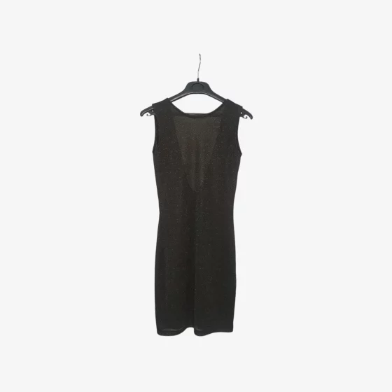 solerio-dresses-sleeveless-flowing-semi-transparent-black-front-view