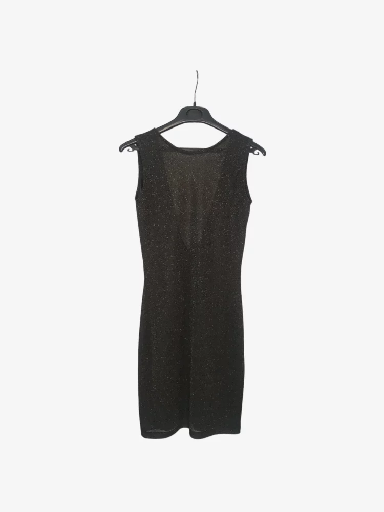 solerio-dresses-sleeveless-flowing-semi-transparent-black-front-view