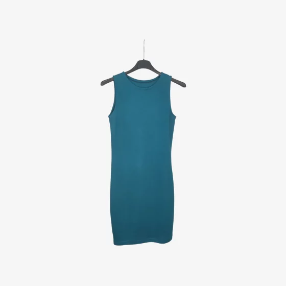 solerio-dresses-sleeveless-petrol-front-view