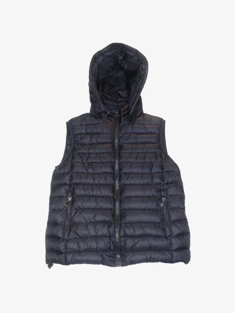 solerio-mens-gilet-puffy-hooded--blue-black-front-view