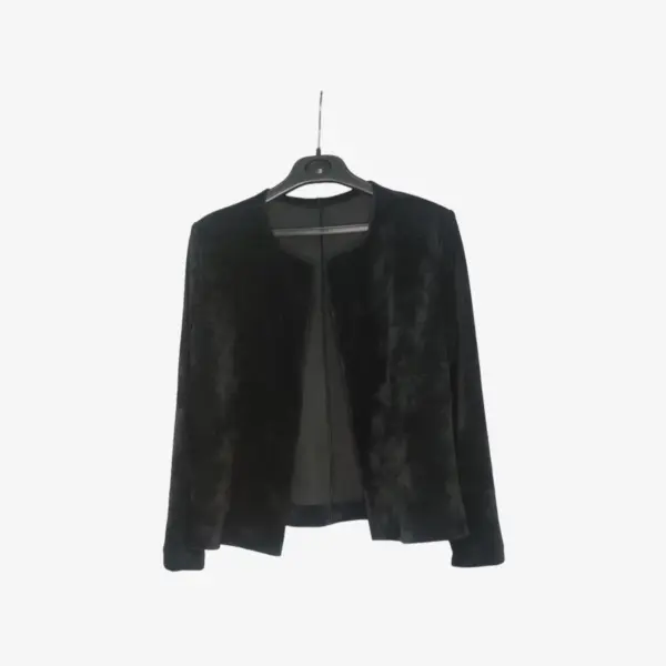 solerio-women-jacket-no-colar-black-front-view solerio-women-jacket-no-colar-black-front-view